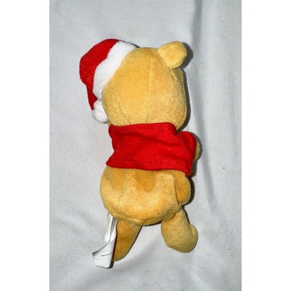 Winnie the Pooh Plush Toy with Santa Hat Small 6-14 in - Picture 2 of 9